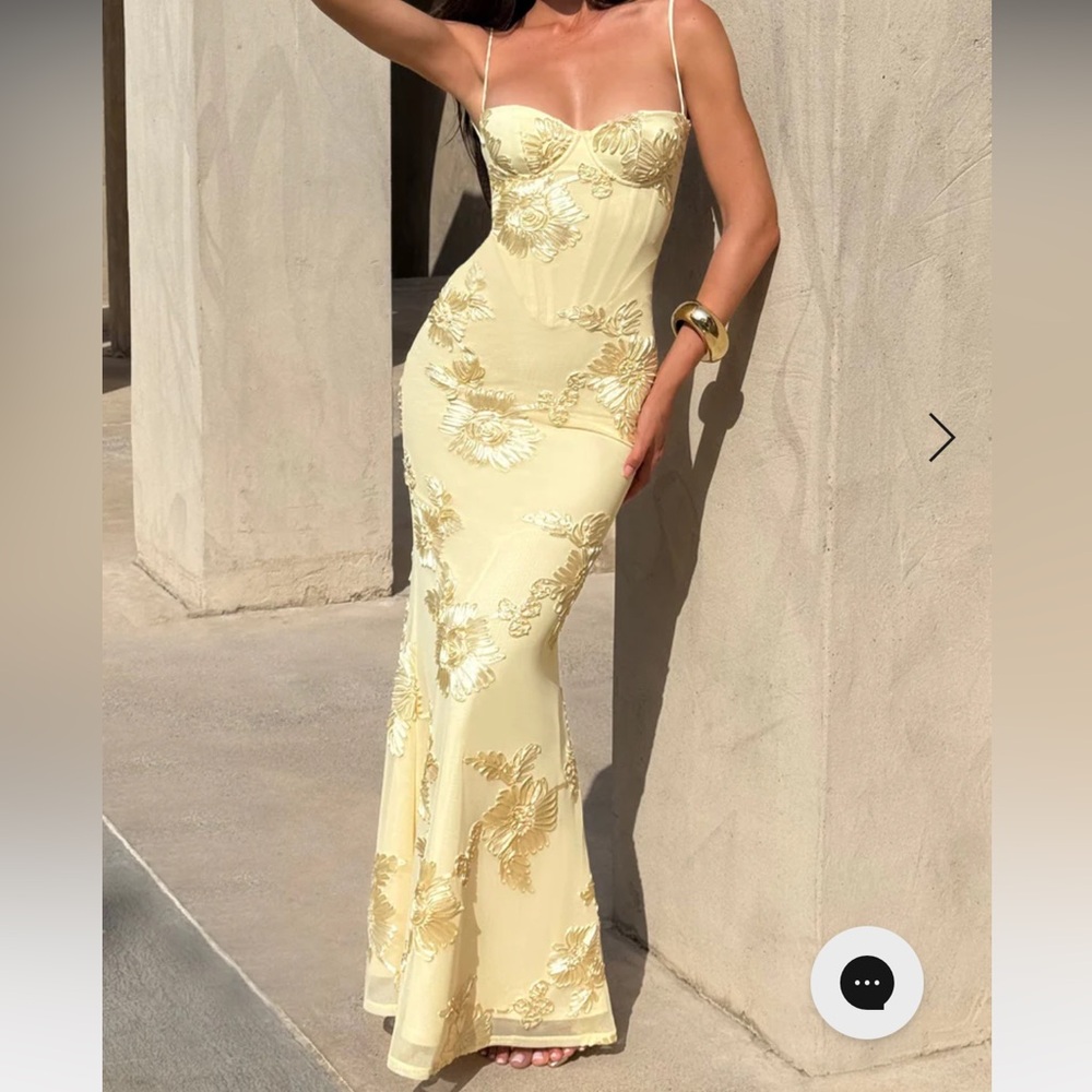 Elegant Cream Floral Dress